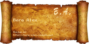 Bere Alex névjegykártya